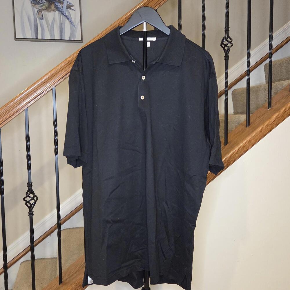 Peter Millar Black Solid Performance Jersey Polo … - image 1